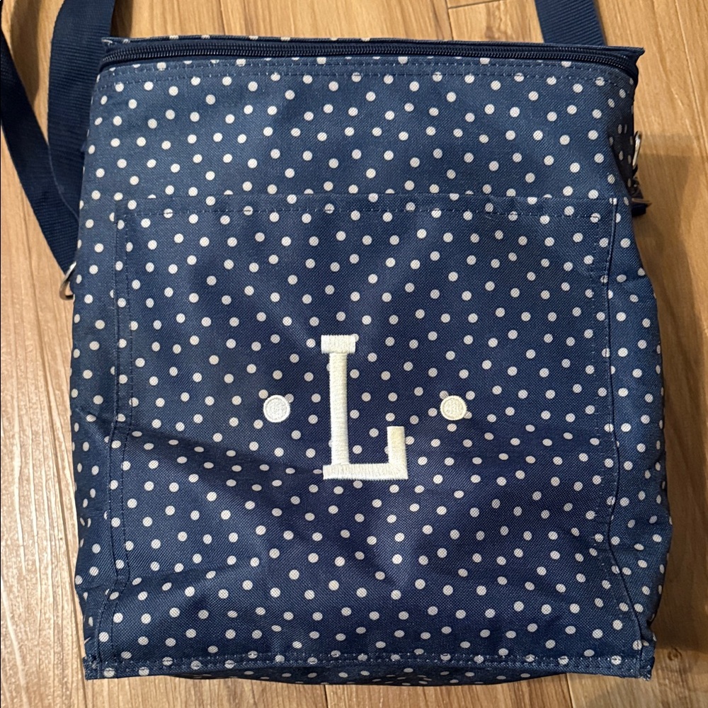 Polka Dot Navy Blue Thirty One Thermal Bag